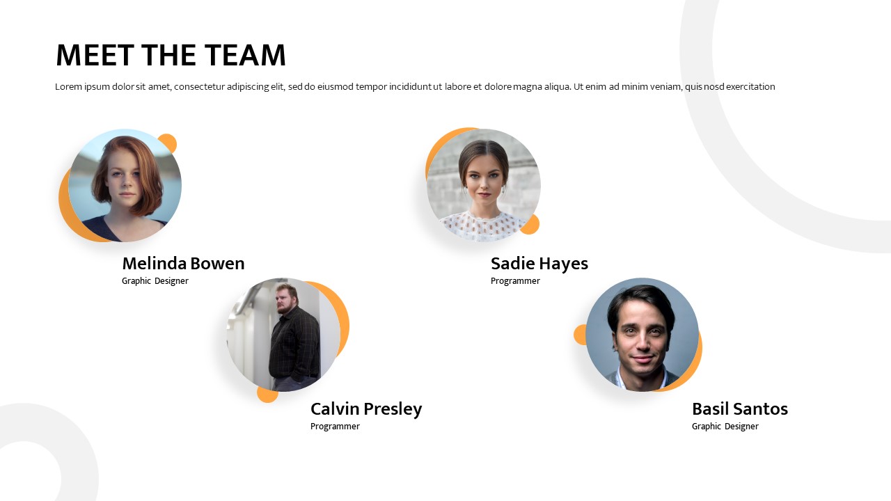Free Meet the team Template PowerPoint Google Slides
