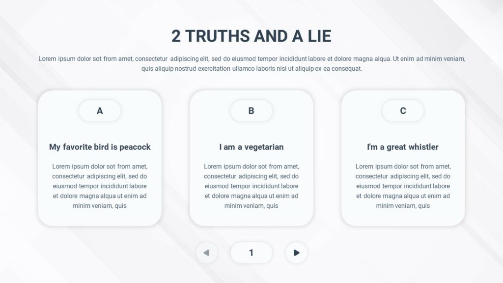Free Interactive Two Truths and a Lie PowerPoint Template