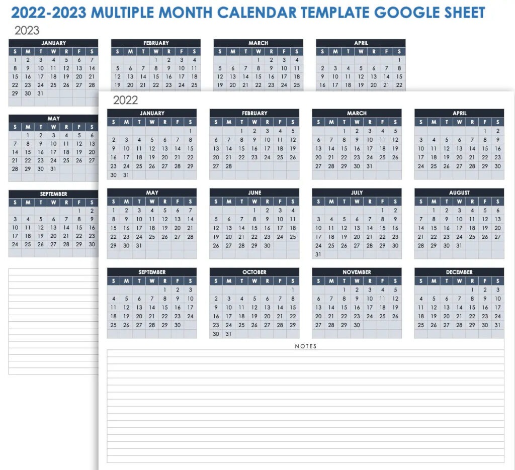 2022-2023 Calendar template 