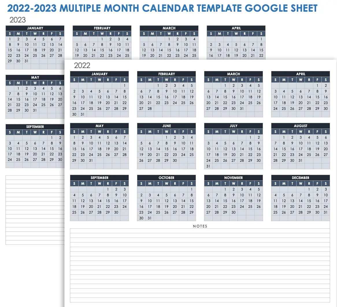 Plantilla de calendario 2022-2023  