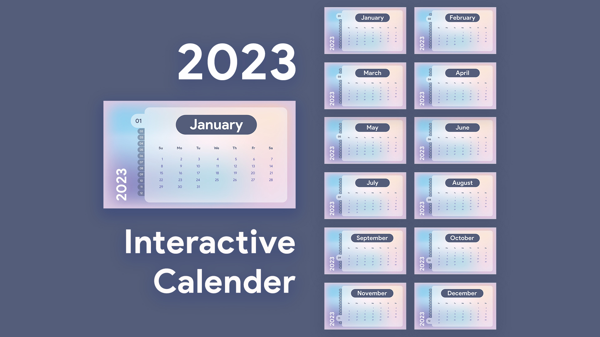 Calendario interactivo gratuito 2023