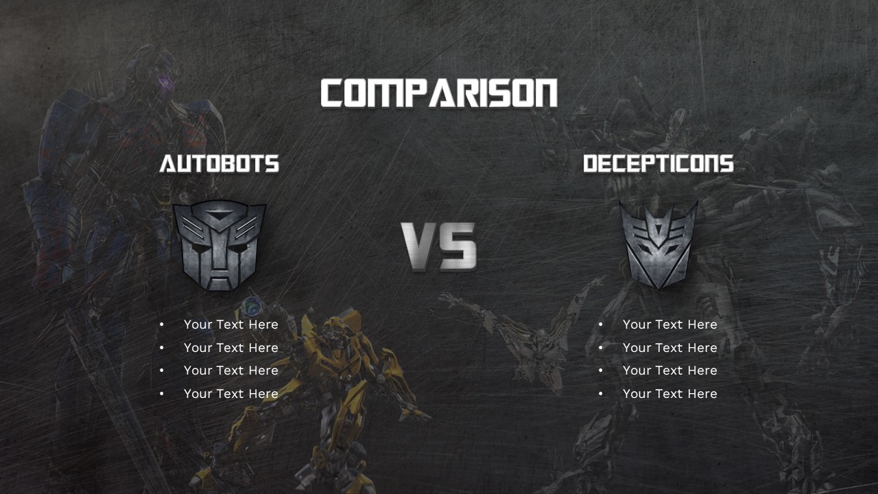 Autobots and decepticons comparison