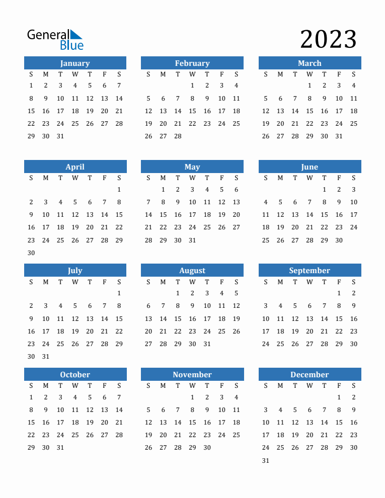 blue calendar ppt template