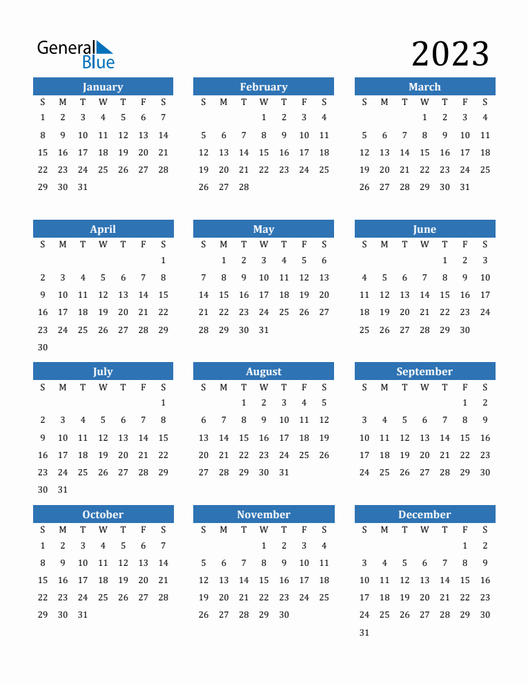 Plantilla PPT de calendario azul