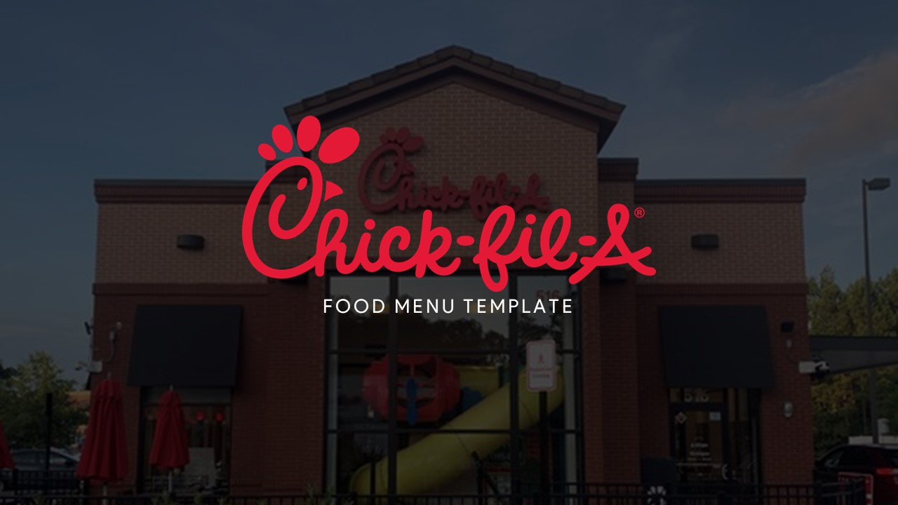 Chick fil a menu template