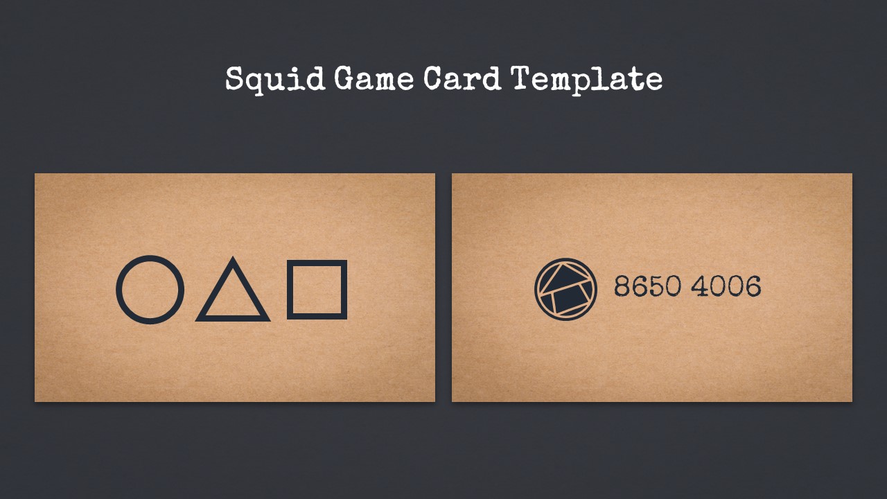 Free Squid Game Card Template