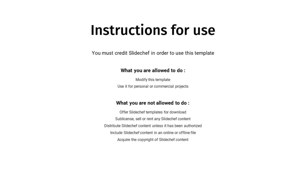 instructions for use