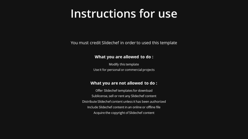 Instructions for use