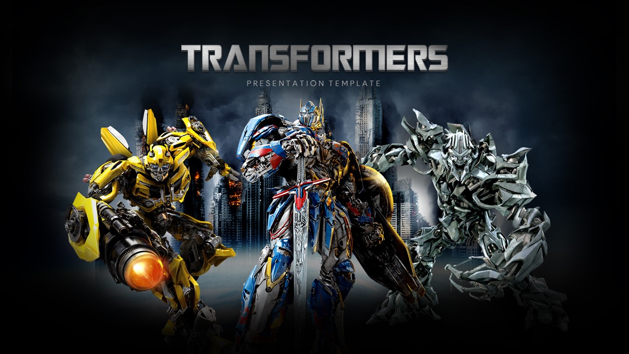 Free Transformers template PowerPoint Google Slides