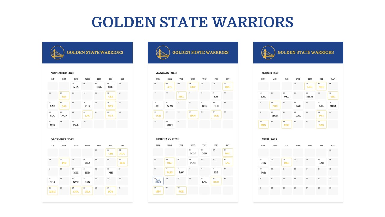 Golden state warriors schedule