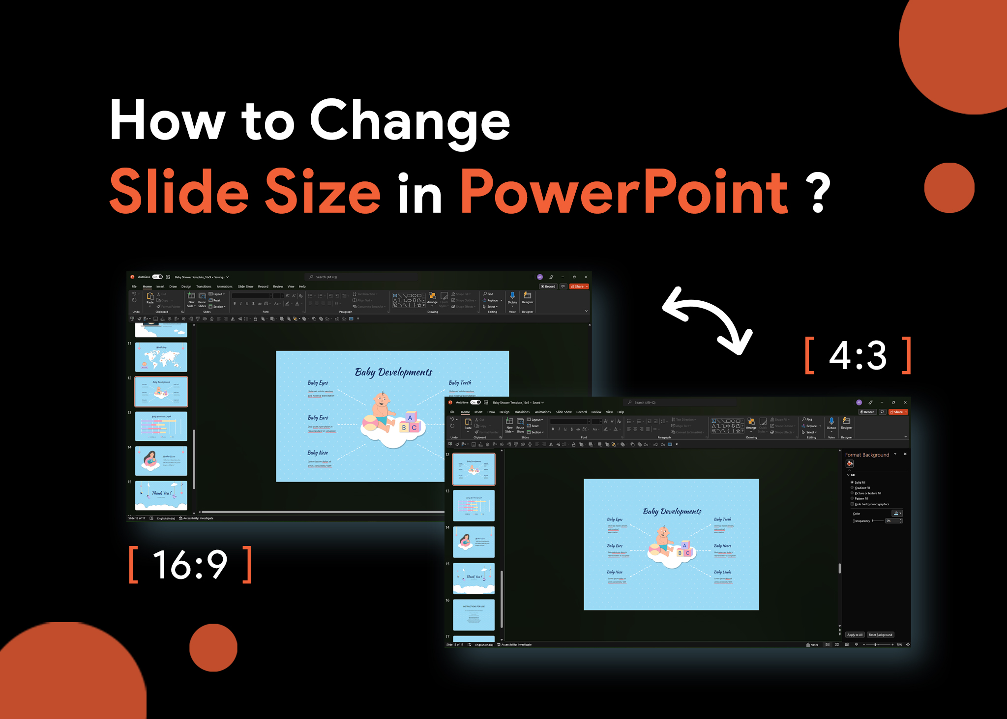 how tochange slide size in PowerPoint