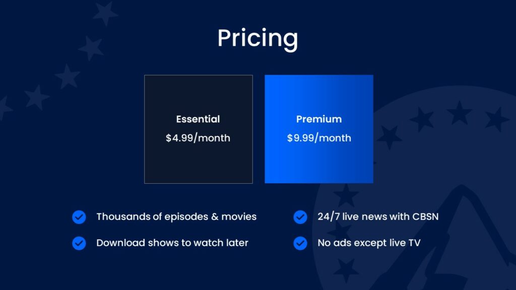 Paramount Plus Pricing
