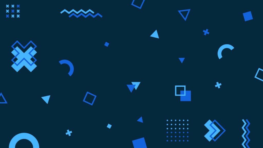 blue background with playful icons