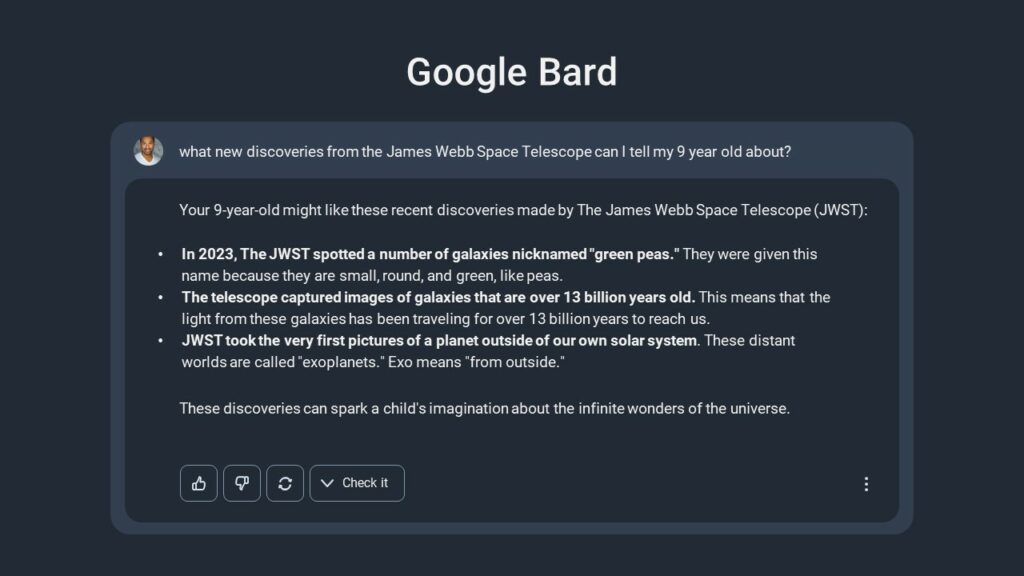 google bard presentation error