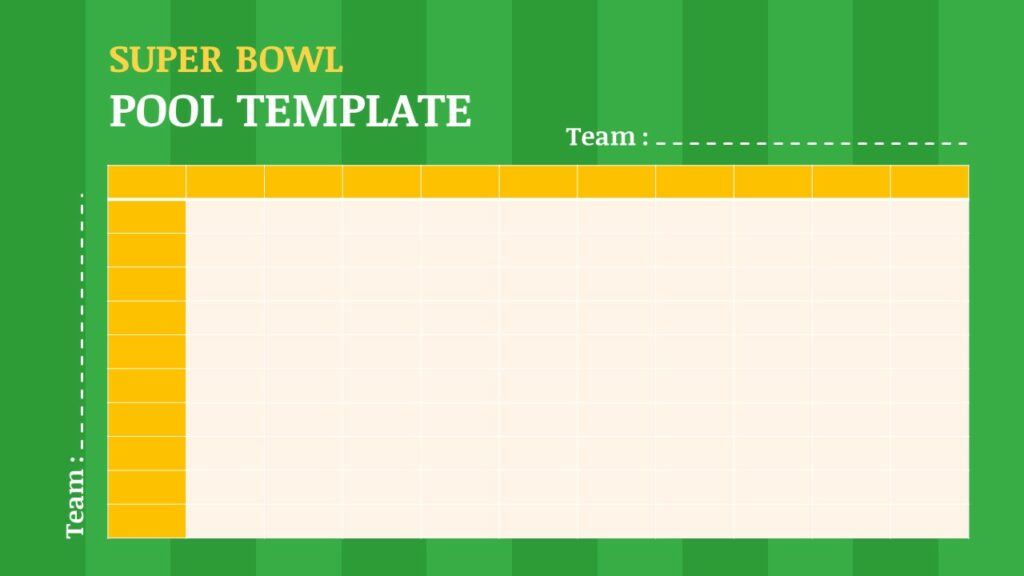 Free Google Slides Superbowl Pool Template PowerPoint