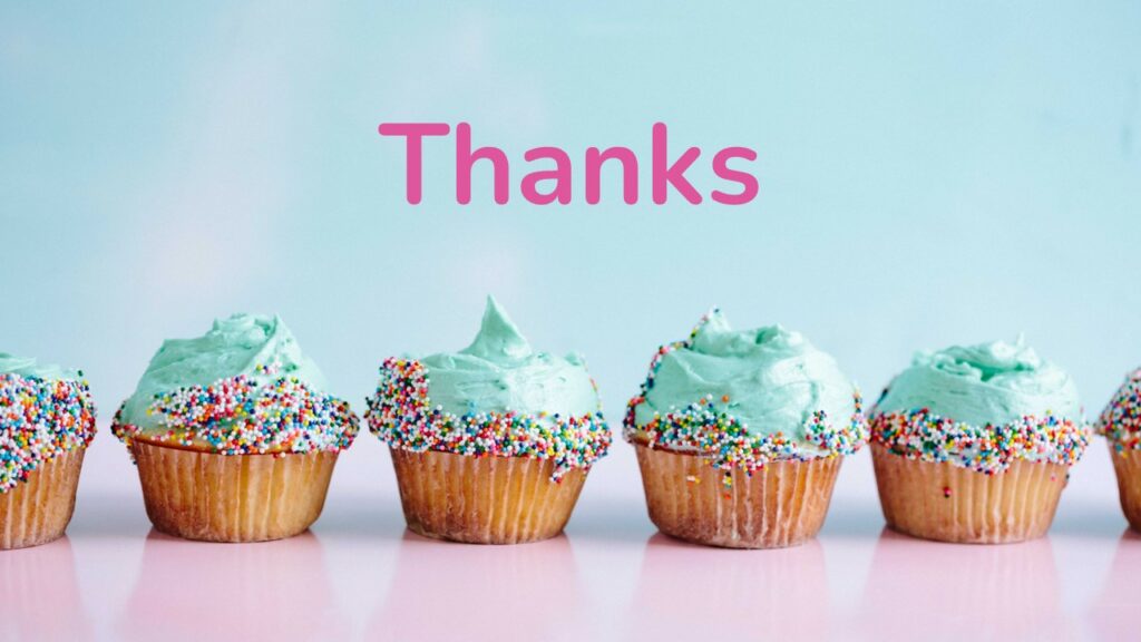 cupcake theme thanks template
