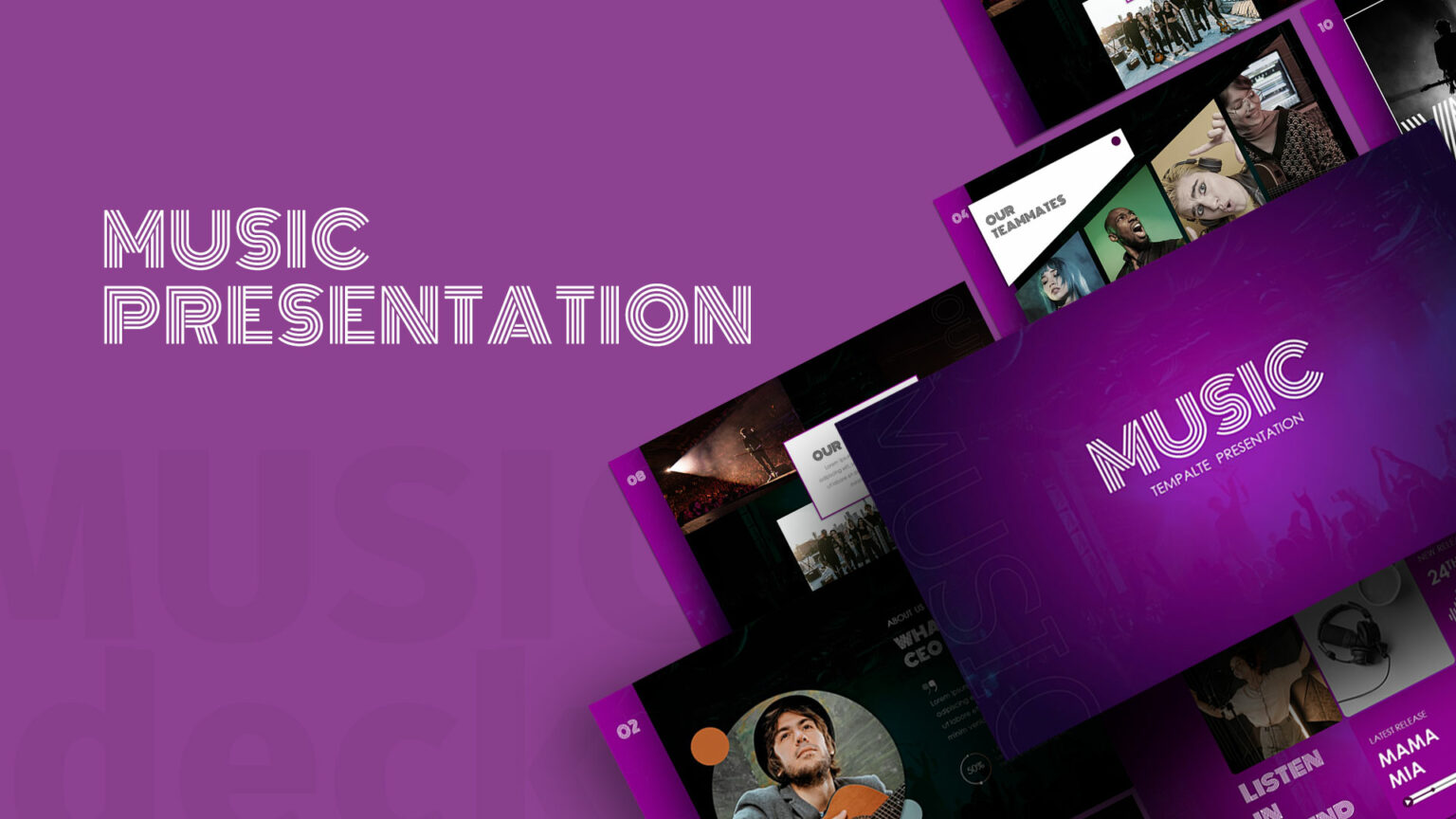 Free Google Slides Music Infographic PowerPoint