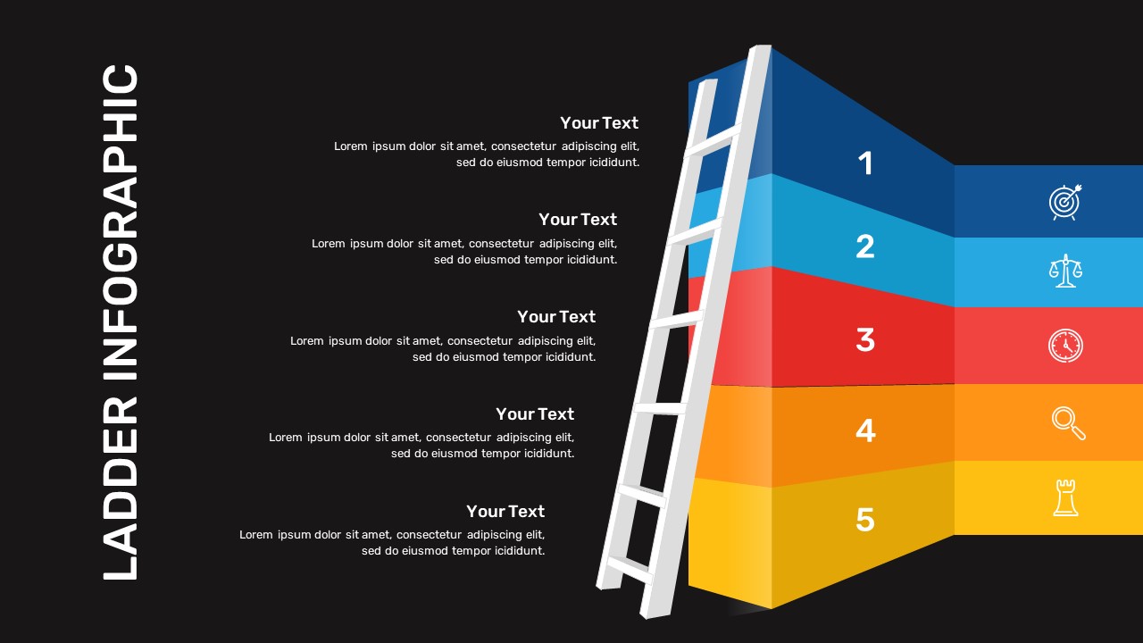 dark theme ladder infographic template