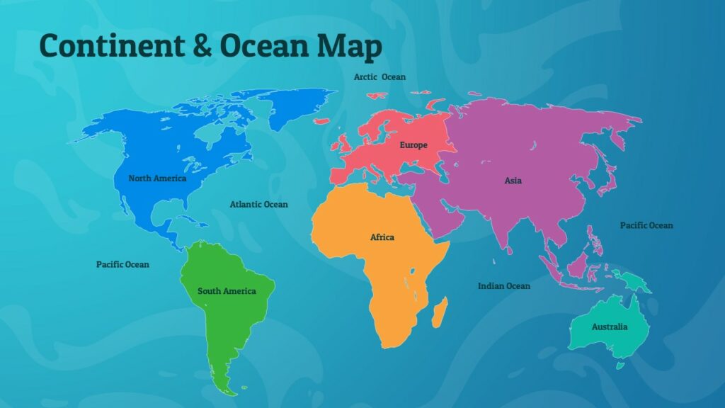 Free Continent & Ocean Map Template