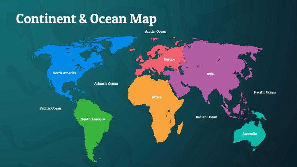 Free Continent & Ocean Map Template