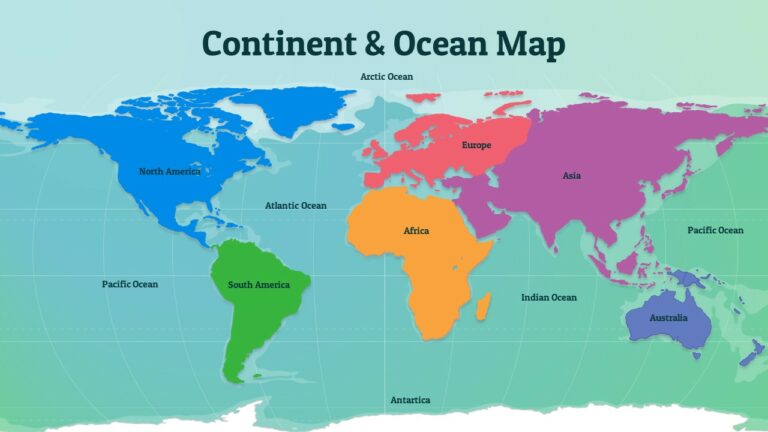 Free Continent & Ocean Map Template