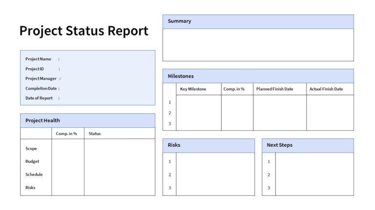 Free Project Status Report Template