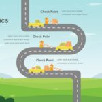 Infografías coloridas de la hoja de ruta
