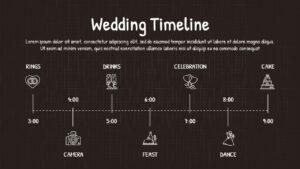 dark theme simple wedding timeline template
