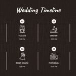 dark theme wedding day timeline