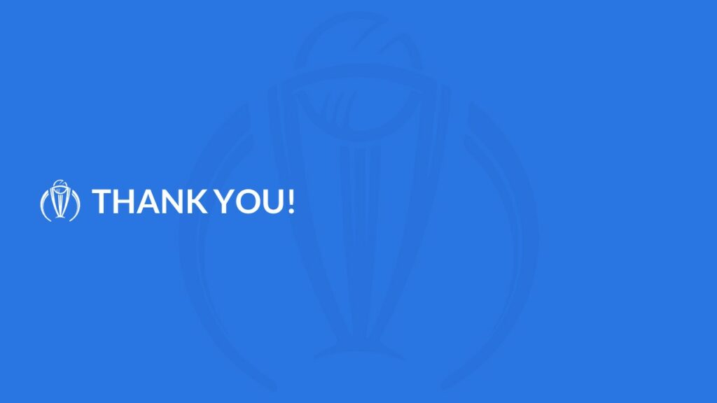 icc world cup thank you