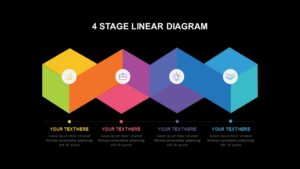 dark theme 4 stage linear diagram