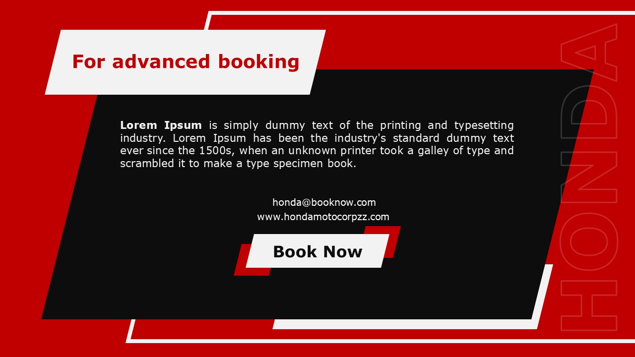 advanced booking slides