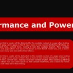 performance and power