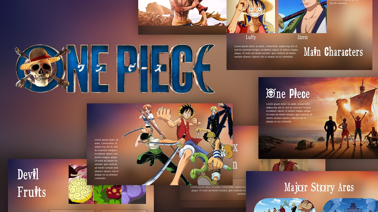 Portada de plantilla de One Piece