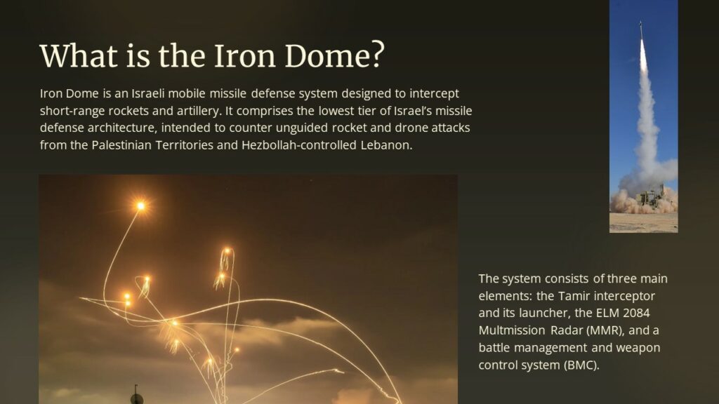 Free Iron Dome Israel Template PowerPoint and Google Slides