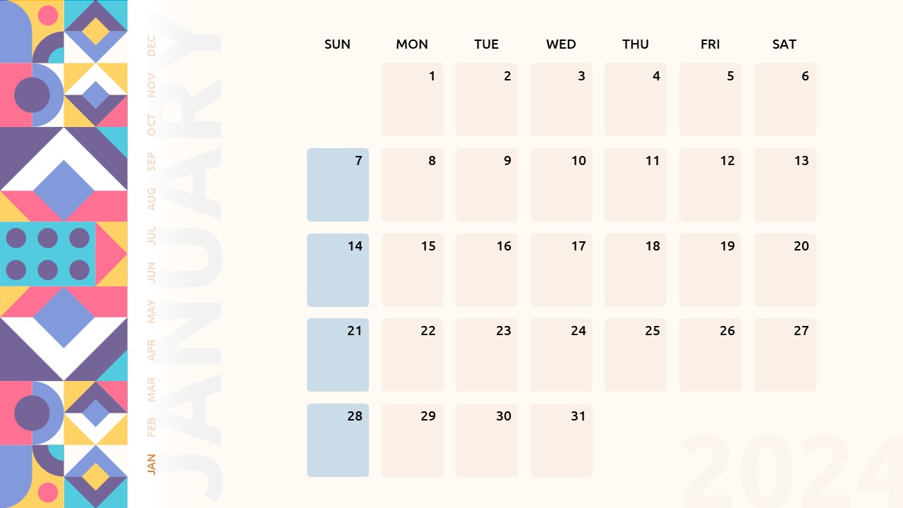 Free Interactive 2024 Calendar Template for PowerPoint & Google Slides