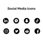 black and white social media icons