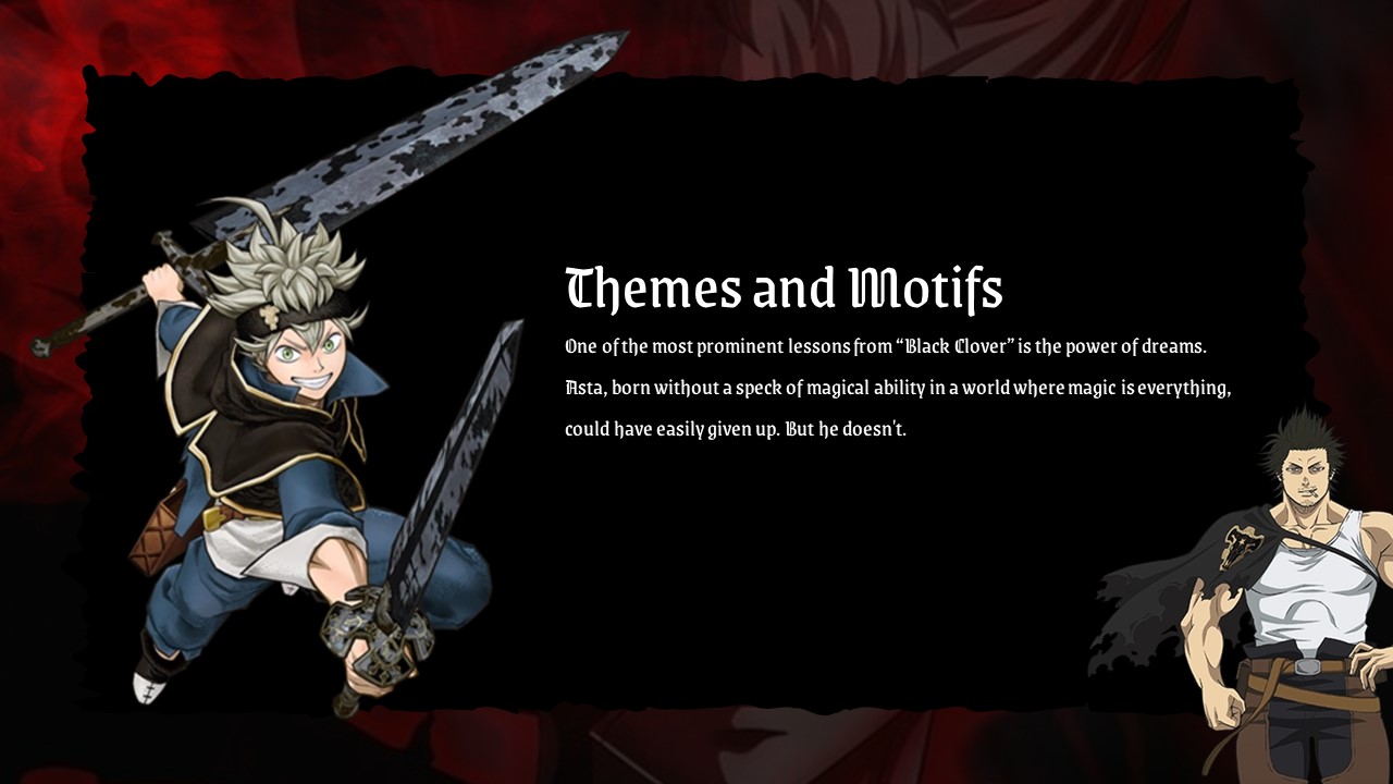 Black Clover Anime Theme and Motifs