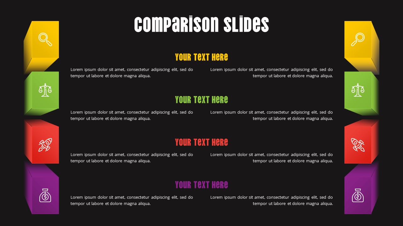 dark theme comparison slides