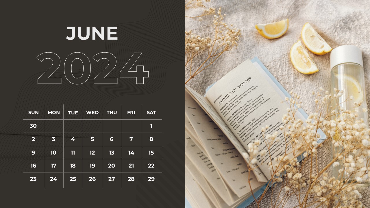 simple June 2024 calendar