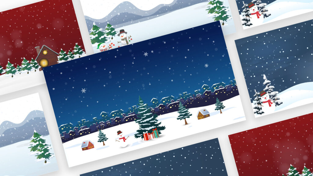 snowy Christmas background template