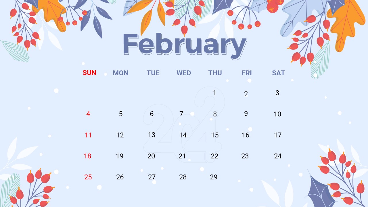 free february 2024 calendar template