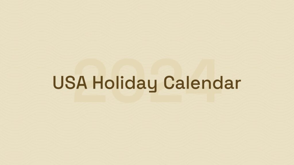 Free 2024 US Holidays Calendar Template