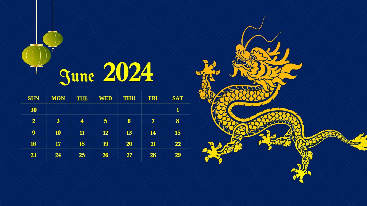 Chinese Lunar year June 2024 calendar