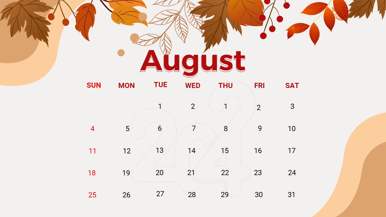 Plantillas de calendario de agosto de 2024