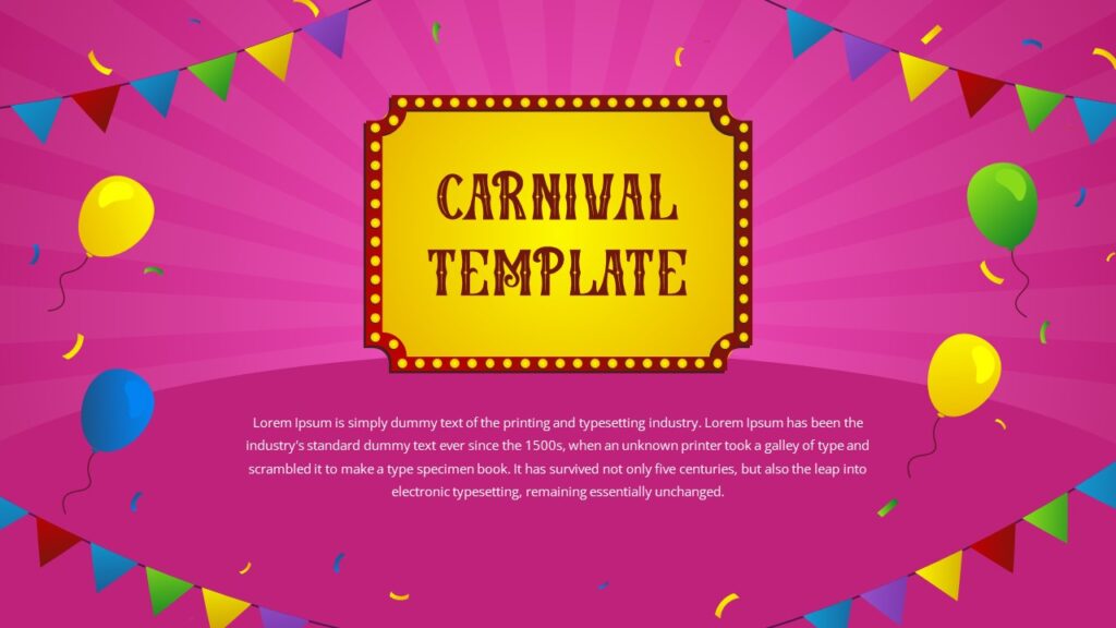 Free Amusing Pink Carnival PowerPoint Template and Google Slides Free Amusing Pink Carnival PowerPoint Template and Google Slides