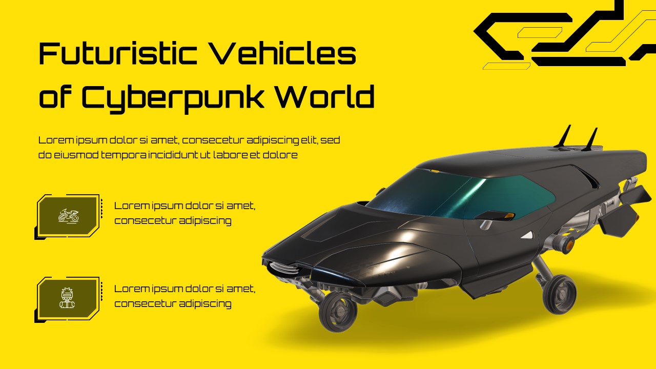 Cyberpunk futuristic vehicles