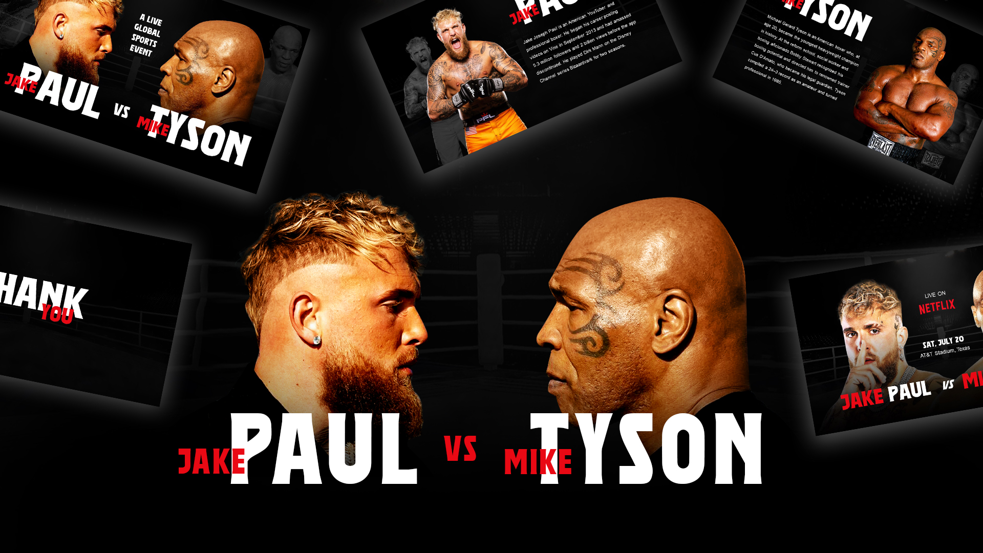 Plantilla de pelea Mike Tyson Vs Jake Paul