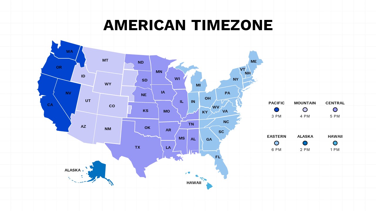 America Time Zone Map | Free PowerPoint & Google Slides