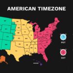 USA Time zone color map dark theme